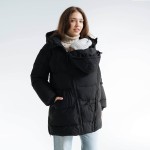 Zimowa kurtka ze wstawką do noszenia - dla dwojga - ciążowa - 3w1 - Czarny  